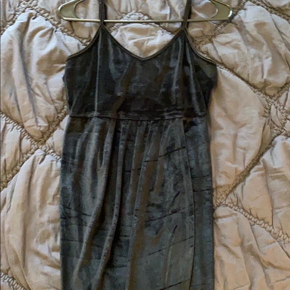 black velvet crossover mini dress - Picture 1 of 1
